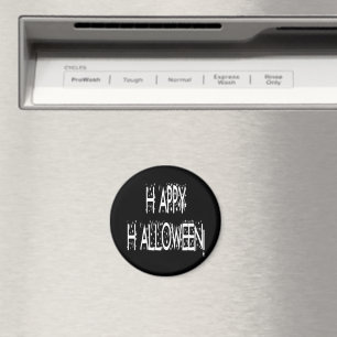 Nighttime Happy Halloween Text Magnet