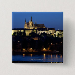 Nighttime in Prague, Czech Republic 15 Cm Square Badge