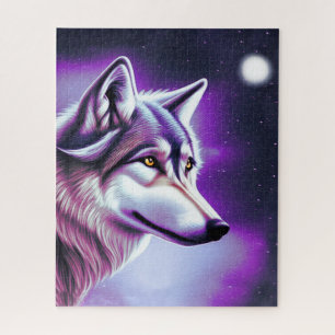 Nighttime Mystical Wolf  Jigsaw Puzzle