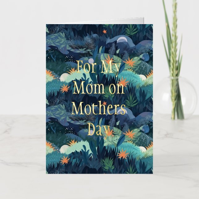 Nighttime Nature Flora Mothers Day Foil Greeting Card (Front)