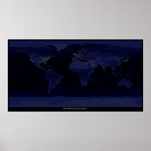Nighttime on Planet Earth Poster (Front)