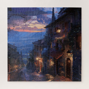 Nighttime Stroll in Italian Village  Jigsaw Puzzle