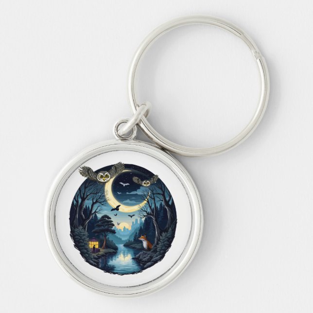Nighttime Wildlife Wonders Design  Key Ring (Front)