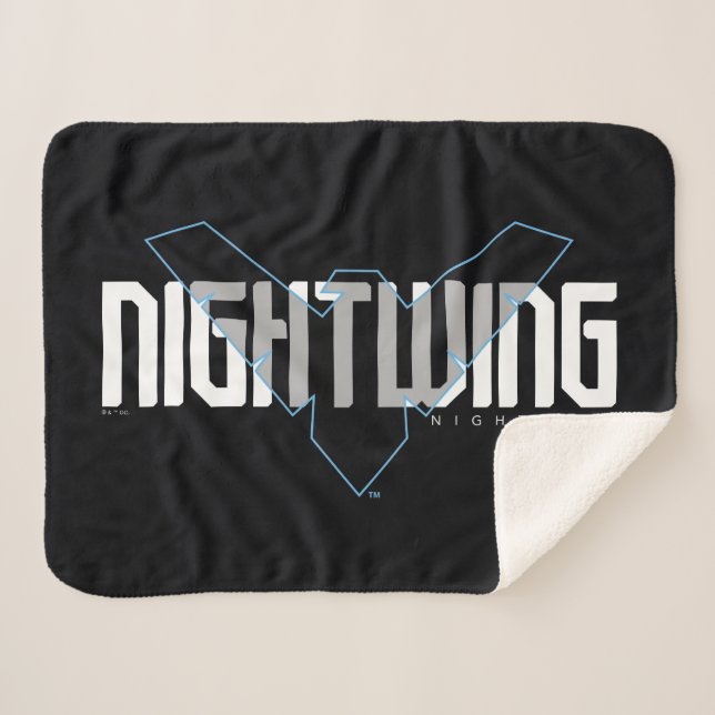 Nightwing Hi-Tech Name Graphic Sherpa Blanket (Front (Horizontal))