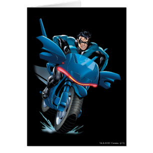 Nightwing rides bike