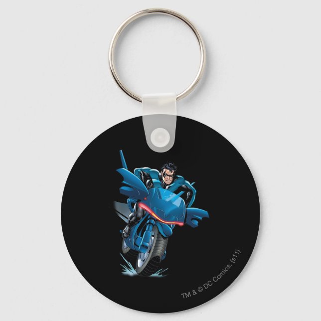 Nightwing rides bike key ring (Front)