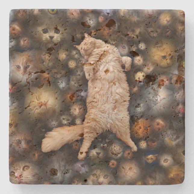 Nighty Nighty Kitty Cat,   Stone Coaster (Front)