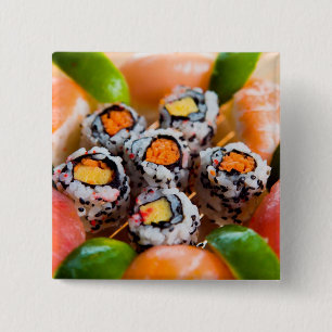 Nigiri and Maki 15 Cm Square Badge