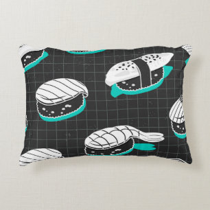 Nigiri Sushi Vintage Sketch Pattern Decorative Cushion