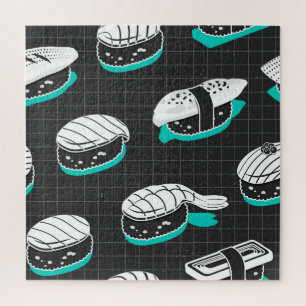 Nigiri Sushi Vintage Sketch Pattern Jigsaw Puzzle