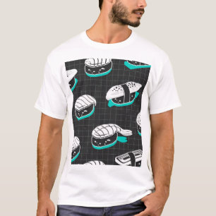 Nigiri Sushi Vintage Sketch Pattern T-Shirt