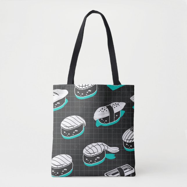 Nigiri Sushi Vintage Sketch Pattern Tote Bag (Front)