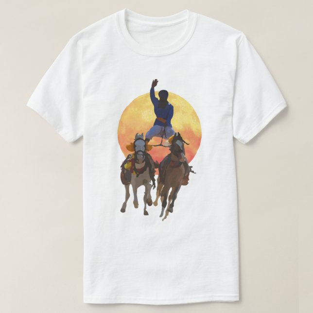 Nihang Singh on Horses   C T-Shirt (Design Front)