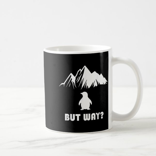 Nihilist penguin meme - but why _  coffee mug (Right)