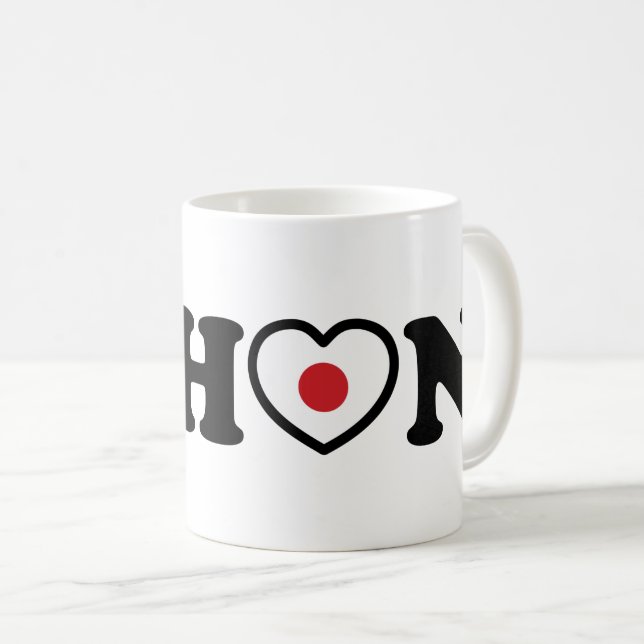 Nihon Love Heart Flag Coffee Mug (Front Right)