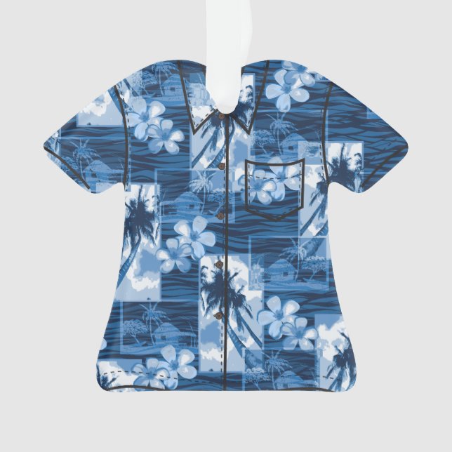 Niihau Island Hawaiian Plumeria Aloha Shirt Ornament (Front)