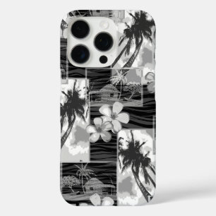 Niihau Island Hawaiian Plumeria Palm Tree Black iPhone 16 Pro Case