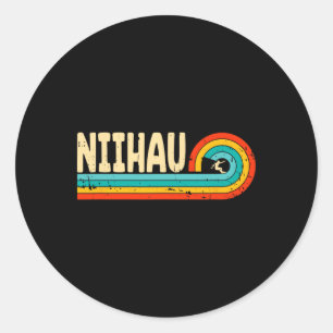 Niihau Surfing Hawaii Hawaiian Islands Vintage Ret Classic Round Sticker