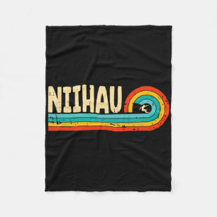 Niihau Surfing Hawaii Hawaiian Islands Vintage Ret Fleece Blanket