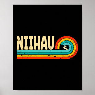 Niihau Surfing Hawaii Hawaiian Islands Vintage Ret Poster
