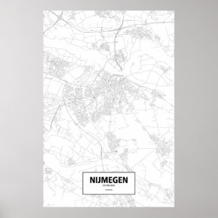 Nijmegen, Netherlands (black on white) Poster
