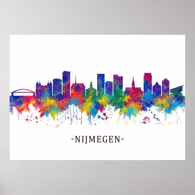 Nijmegen Netherlands Skyline Poster (Front)
