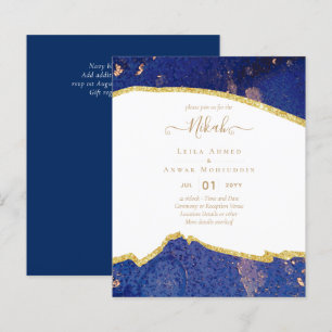 NIKAH - Agate Gold BUDGET Wedding Invitations