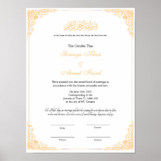 Nikah contract poster