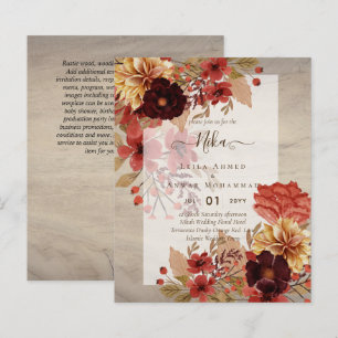 NIKAH - Floral BUDGET Islamic Wedding Invitation