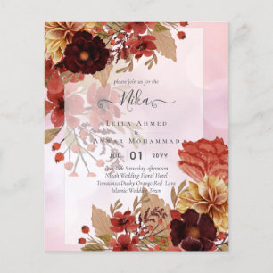 NIKAH - Floral BUDGET Islamic Wedding Invitation Flyer