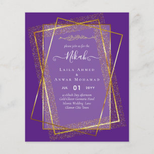 NIKAH Gold Frame Bismillah Islamic Wedding Invites Flyer