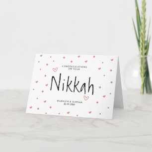 Nikah Hearts Islamic Wedding Dua Congratulations Card