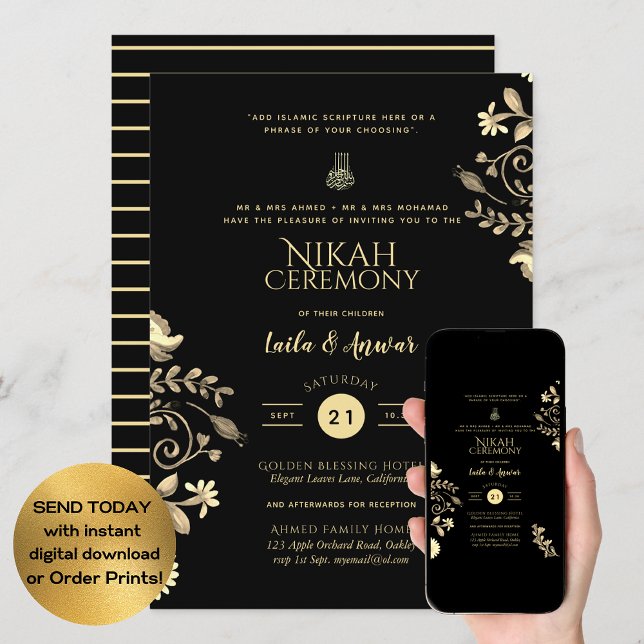 Nikah - Modern Islamic Wedding Invitations (Creator Uploaded)