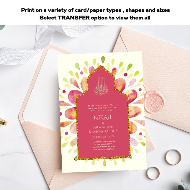 NIKAH - Modern Mandala Pink Gold Wedding Invite (Creator Uploaded)
