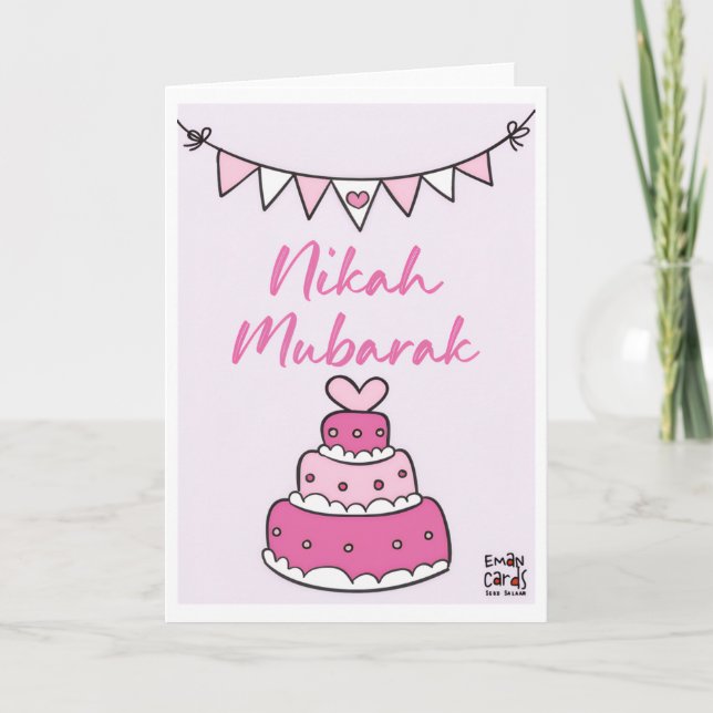 Nikah Mubarak Cake Card (Front)