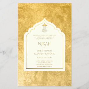 NIKAH - Ornate Islamic Mosque Gold Wedding Flyer