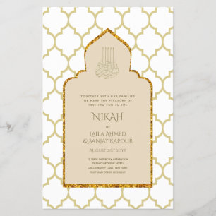NIKAH - Ornate Islamic Mosque Gold Wedding Flyer