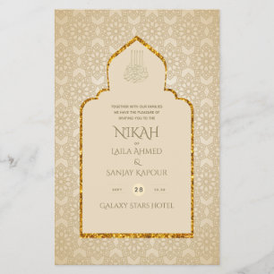 NIKAH - Ornate Islamic Mosque Gold Wedding Flyer