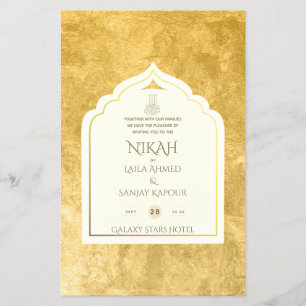 NIKAH - Ornate Islamic Mosque Gold Wedding Flyer