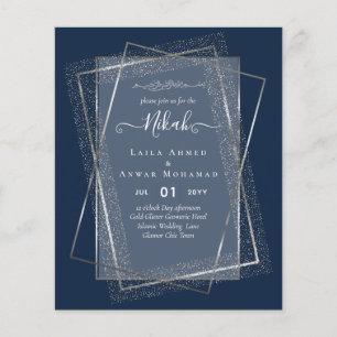 NIKAH SILVER Frame Bismillah Islamic Wedding Flyer