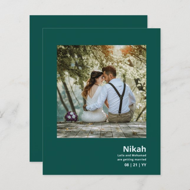 NIKAH - Wedding Budget Agate Gold Teal PHOTO (Front/Back)