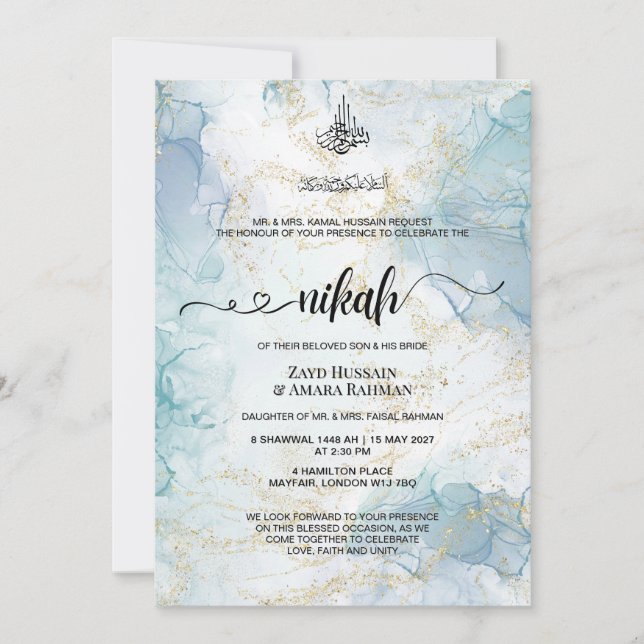 Nikah Wedding Invitation | Minimal Islamic Design (Front)