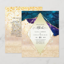 Nikah Wedding Invites  AGATE GOLD GLITTER BUDGET