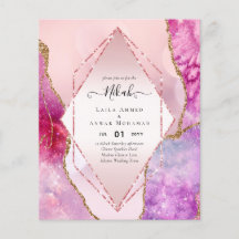 Nikah Wedding Invites  AGATE GOLD GLITTER BUDGET
