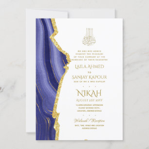 Nikah Wedding Invites - Agate Gold Islamic Walimah