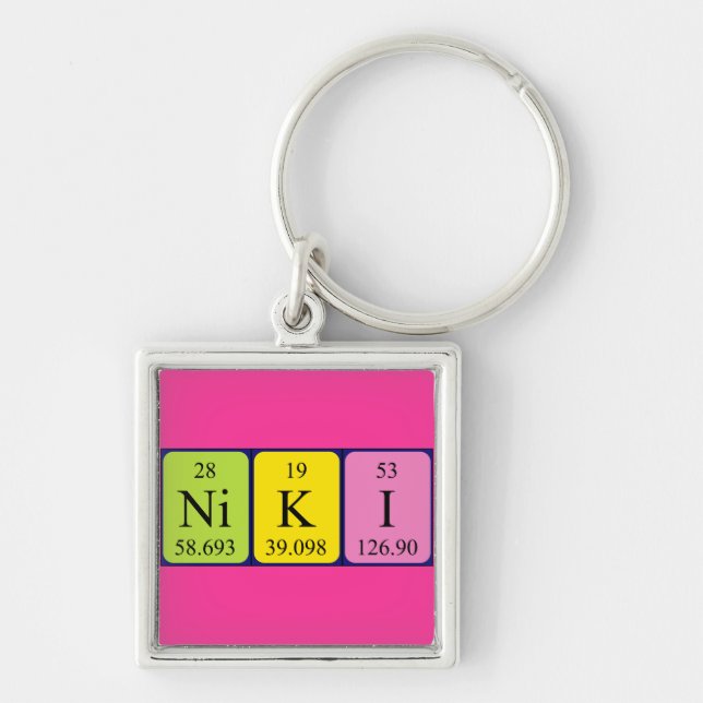 Niki periodic table name keyring (Front)