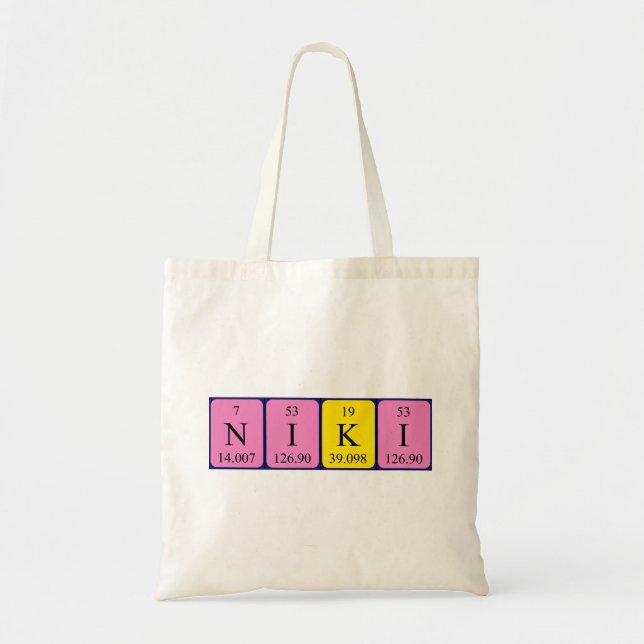 Niki periodic table name tote bag (Front)
