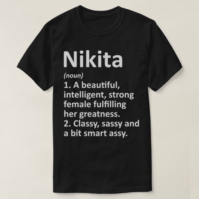 NIKITA Definition Personalized Name Funny Christma T-Shirt (Design Front)