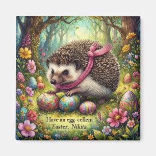 NIKITA~ Hedgehog on an Easter Egg Hunt ~ Magnet