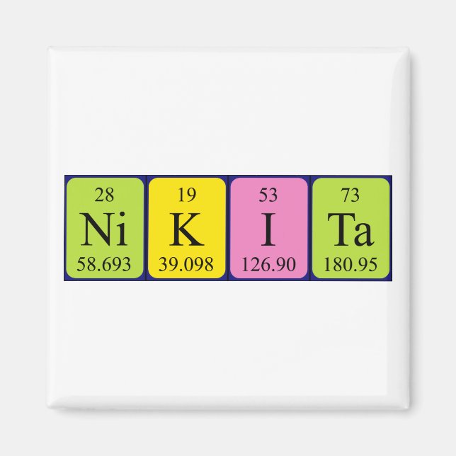 Nikita periodic table name magnet (Front)